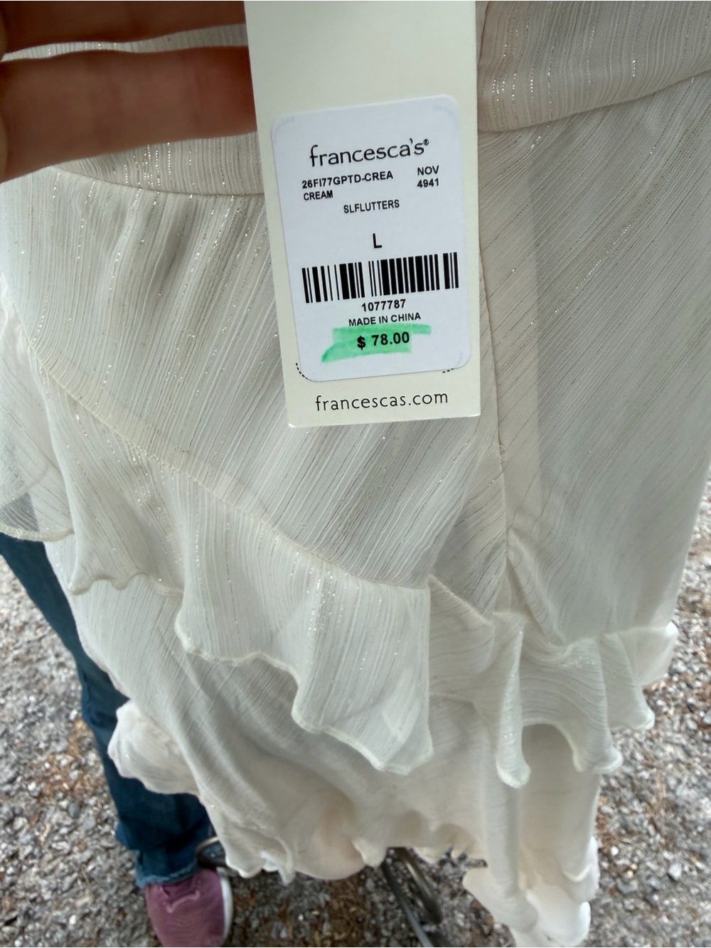 Francesca's Collections White Ruffled V‑Neck Maxi Dress - Picture 9 of 9